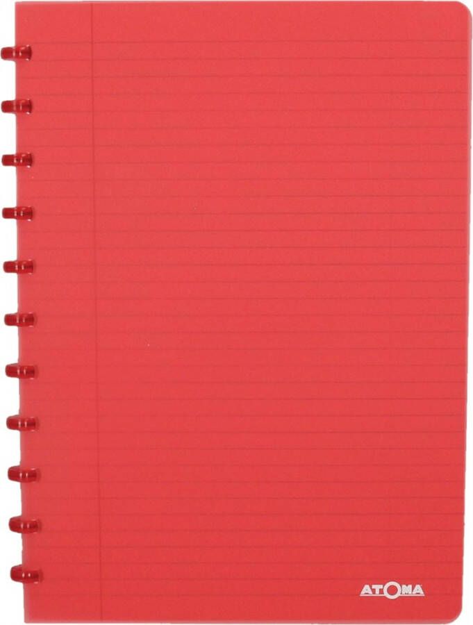 Atoma Trendy schrift ft A4 144 bladzijden gelijnd transparant rood