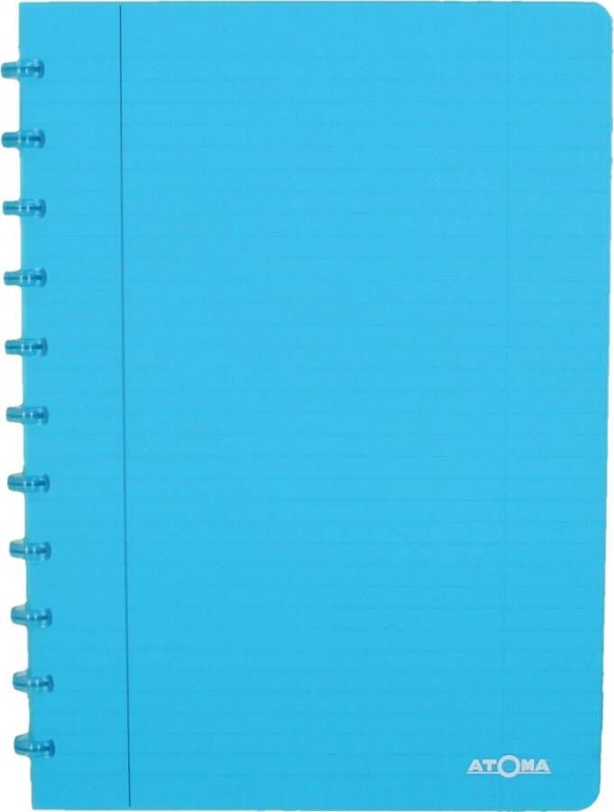 Atoma Trendy schrift ft A4 144 bladzijden gelijnd transparant turkoois