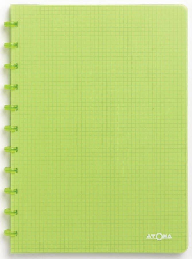 Atoma Trendy schrift ft A4 144 bladzijden geruit 5 mm transparant groen