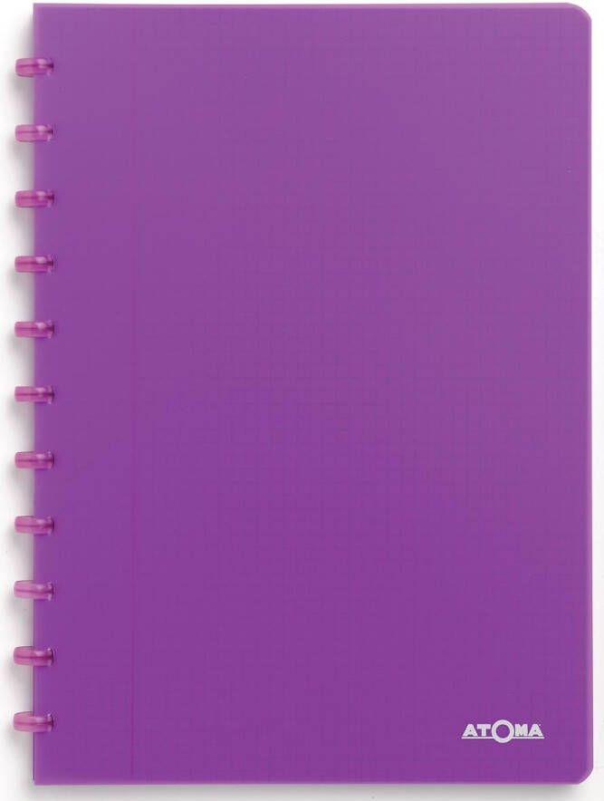 Atoma Trendy schrift ft A4 144 bladzijden geruit 5 mm transparant paars