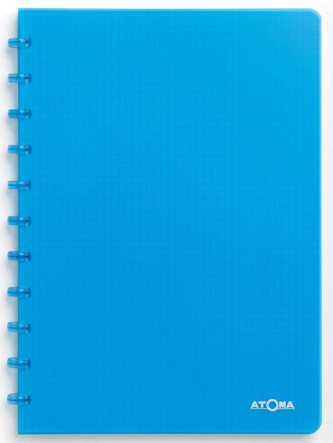 Atoma Trendy schrift ft A4 144 bladzijden geruit 5 mm transparant turkoois