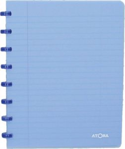 Atoma Trendy schrift ft A5 144 bladzijden commercieel geruit transparant blauw
