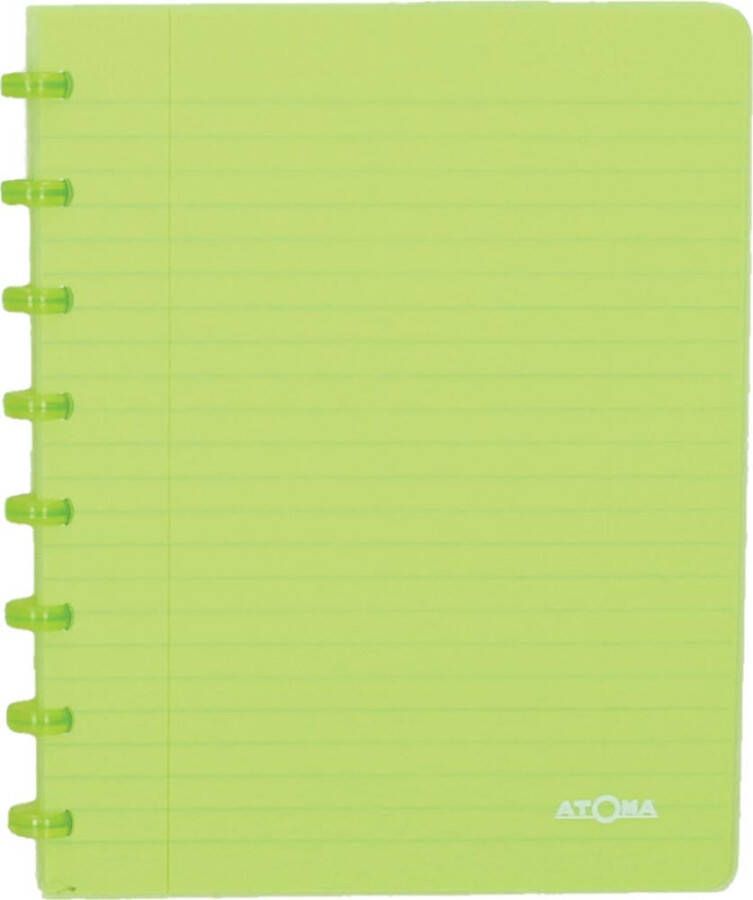 Atoma Trendy schrift ft A5 144 bladzijden commercieel geruit transparant groen