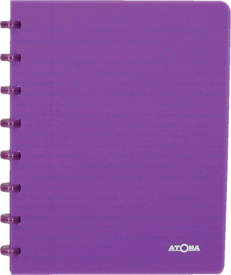 Atoma Trendy schrift ft A5 144 bladzijden commercieel geruit transparant paars