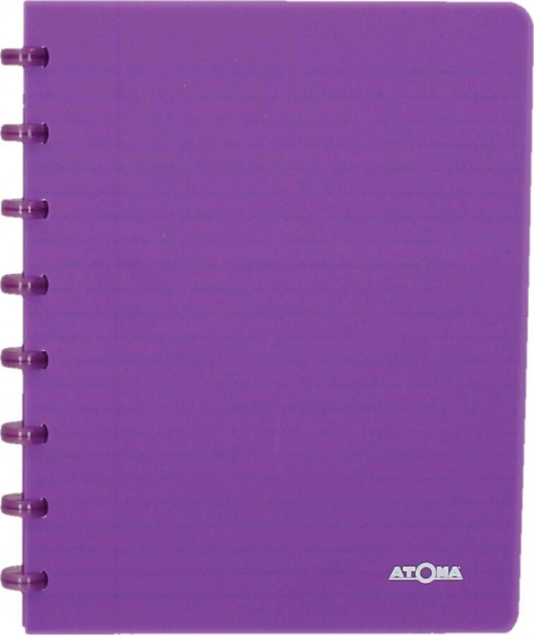 Atoma Trendy schrift ft A5 144 bladzijden commercieel geruit transparant paars