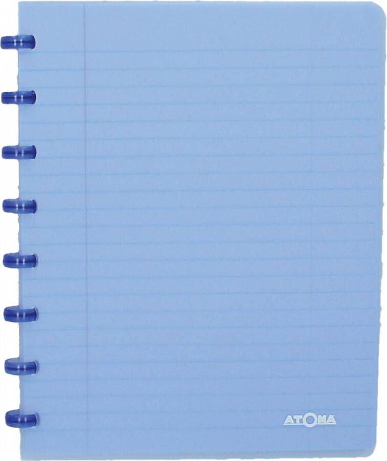 Atoma Trendy schrift ft A5 144 bladzijden gelijnd transparant blauw