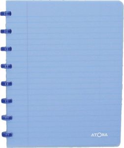 Atoma Trendy schrift ft A5 144 bladzijden gelijnd transparant blauw