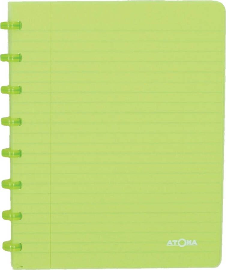 Atoma Trendy schrift ft A5 144 bladzijden gelijnd transparant groen