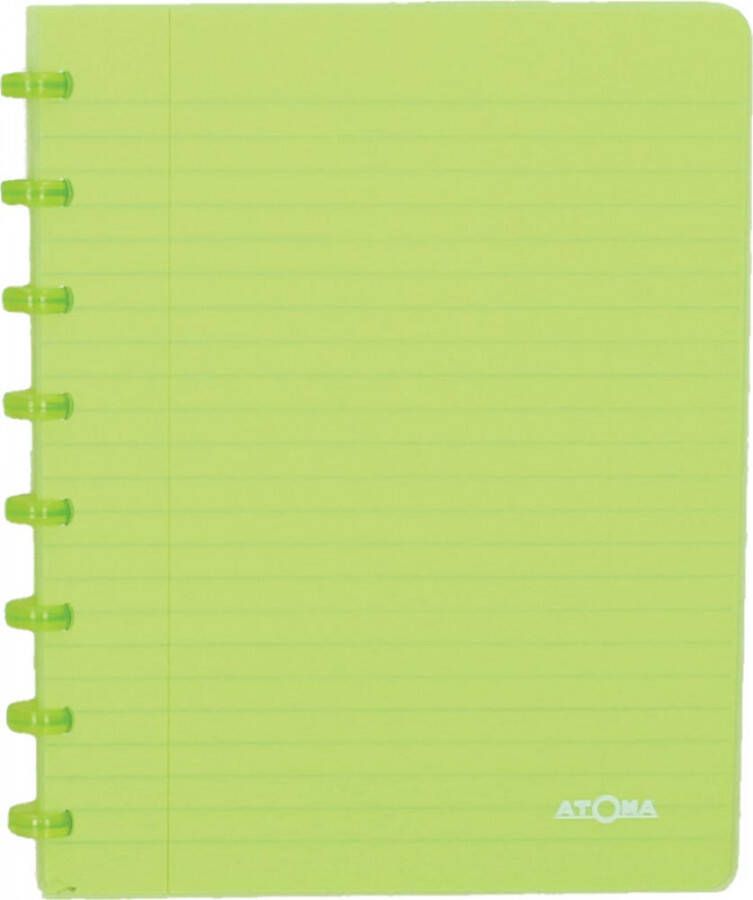 Atoma Trendy schrift ft A5 144 bladzijden gelijnd transparant groen