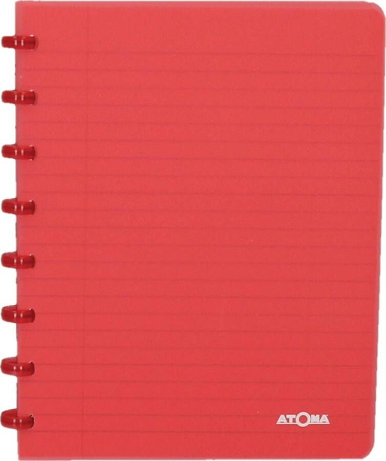 Atoma Trendy schrift ft A5 144 bladzijden gelijnd transparant rood