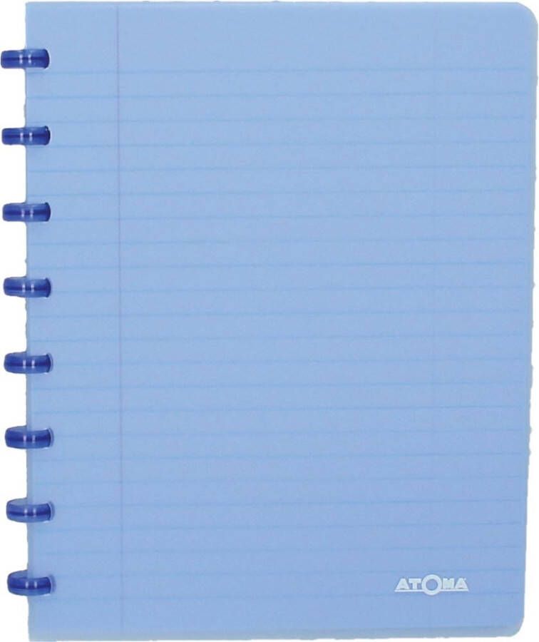 Atoma Trendy schrift ft A5 144 bladzijden geruit 5 mm transparant blauw