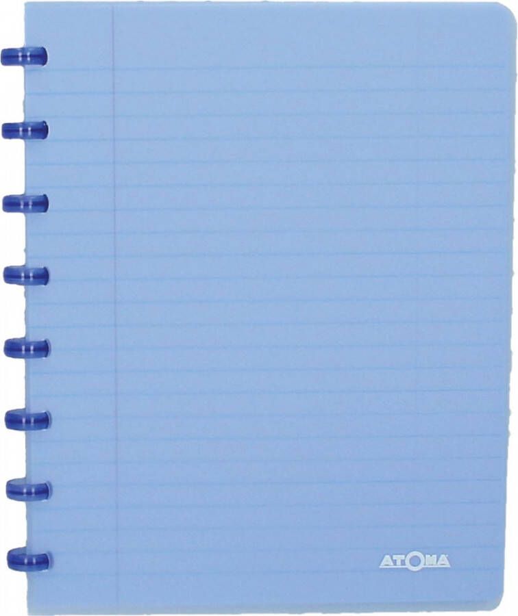 Atoma Trendy schrift ft A5 144 bladzijden geruit 5 mm transparant blauw