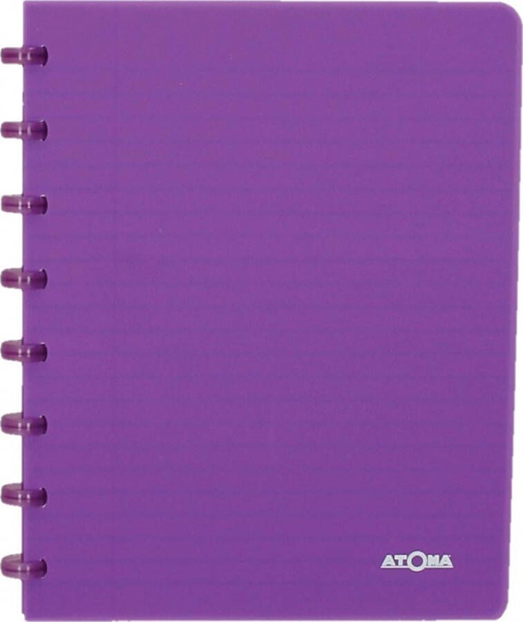 Atoma Trendy schrift ft A5 144 bladzijden geruit 5 mm transparant paars