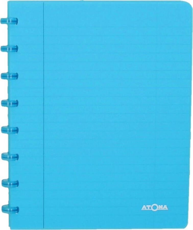 Atoma Trendy schrift ft A5 144 bladzijden geruit 5 mm transparant turkoois