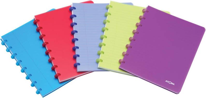 Atoma Trendy schrift ft A5 144 bladzijden PP geruit 5 mm geassorteerde kleuren