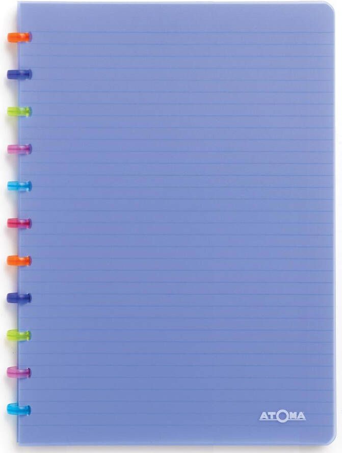 Atoma Tutti Frutti schrift ft A4 144 bladzijden gelijnd transparant blauw