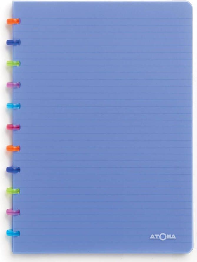 Atoma Tutti Frutti schrift ft A4 144 bladzijden geruit 5 mm transparant blauw