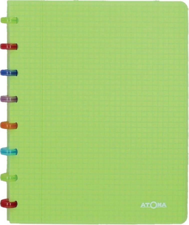 Atoma Tutti Frutti schrift ft A5 144 bladzijden commercieel geruit transparant groen