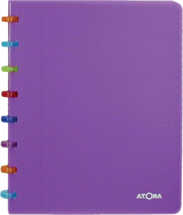 Atoma Tutti Frutti schrift ft A5 144 bladzijden commercieel geruit transparant paars