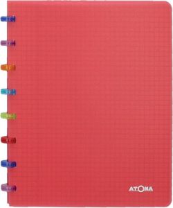 Atoma Tutti Frutti schrift ft A5 144 bladzijden commercieel geruit transparant rood
