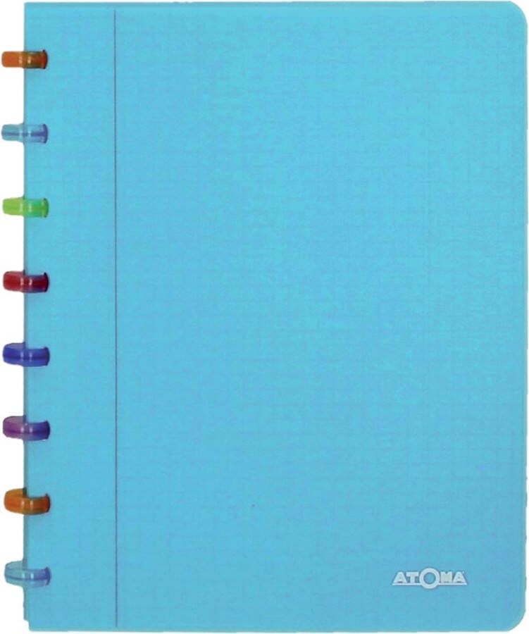 Atoma Tutti Frutti schrift ft A5 144 bladzijden commercieel geruit transparant turkoois