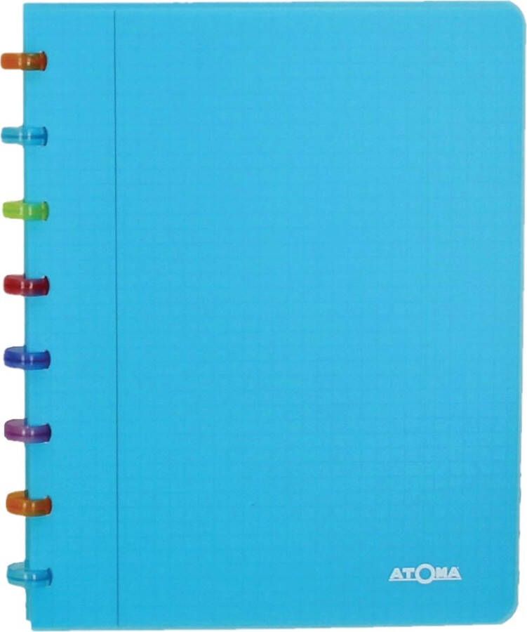 Atoma Tutti Frutti schrift ft A5 144 bladzijden geruit 5 mm transparant turkoois