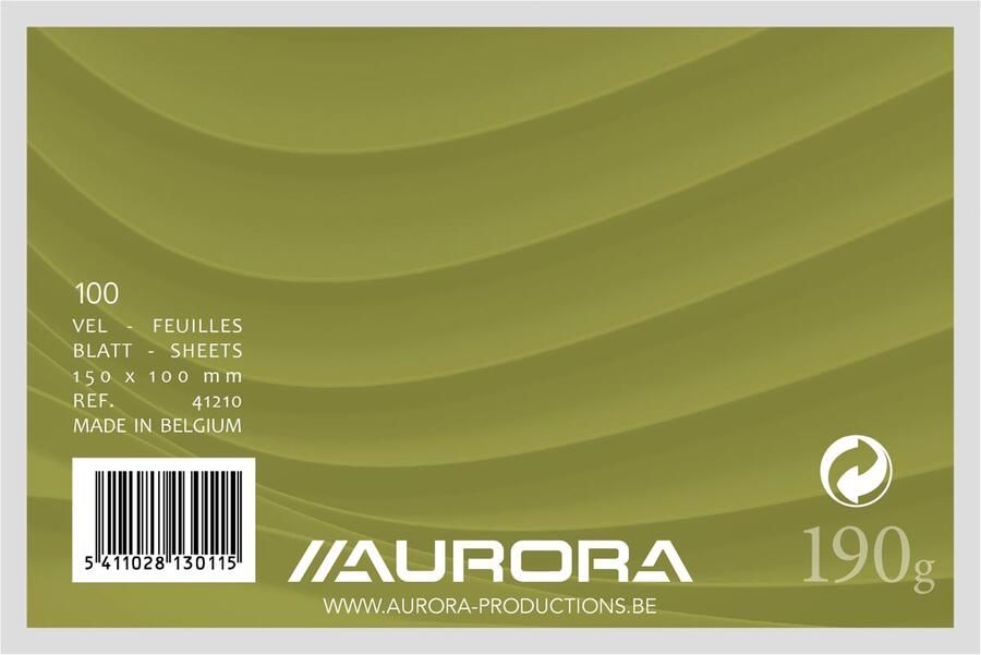 Aurora witte systeemkaarten ft 10 x 15 cm effen pak van 100 stuks