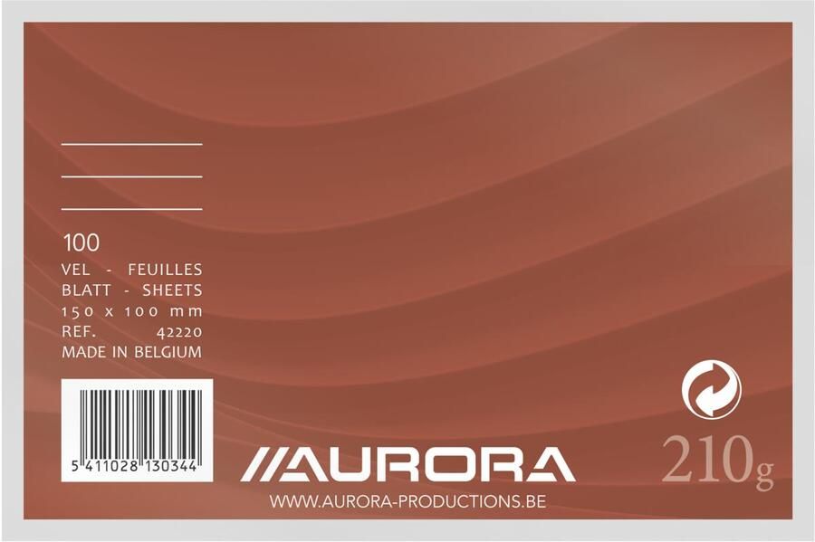 Aurora witte systeemkaarten ft 10 x 15 cm gelijnd 210 g m² pak van 100 stuks