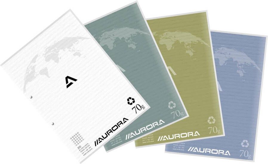 Aurora cursusblok A4 70g geruit 5x5 met marge 100 vel
