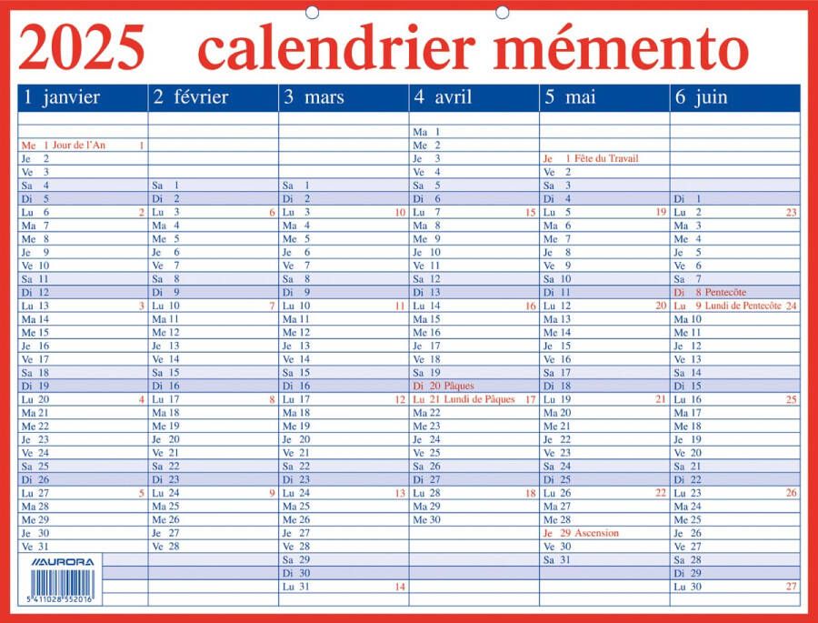 Aurora Memento 20 Franstalig 2025