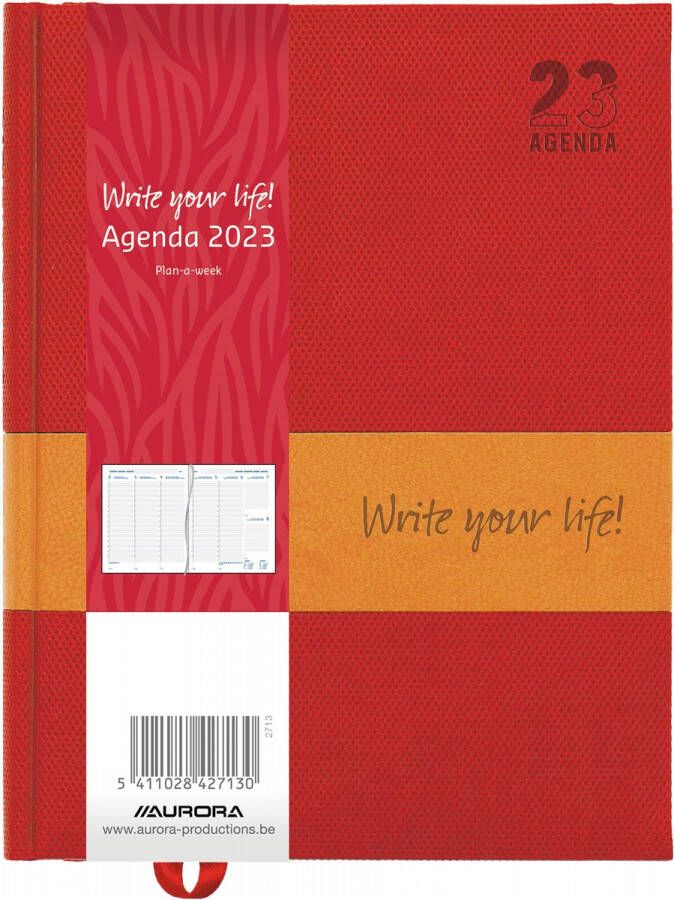 Aurora Plan-a-week 27 Write you life geassorteerde kleuren 2023