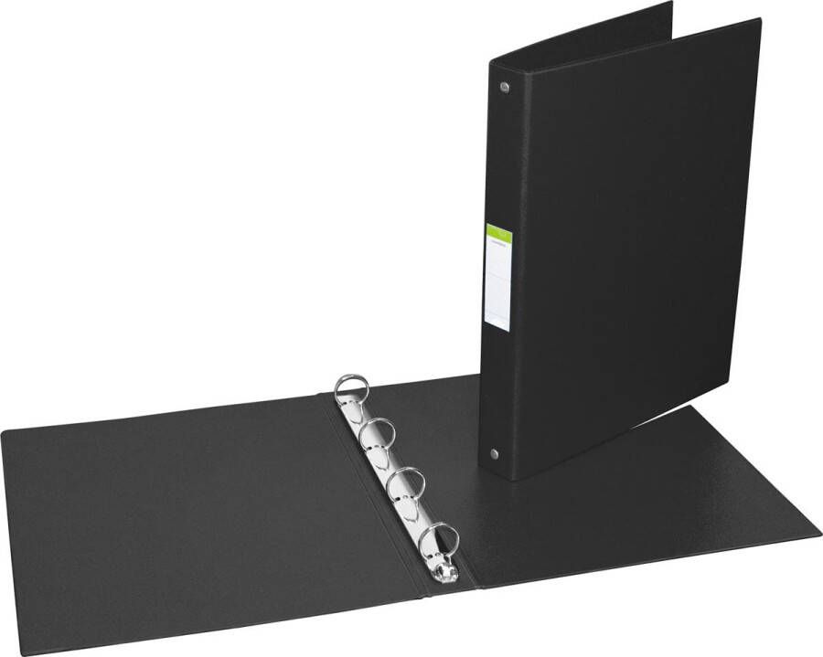 Aurora Ringmap voor ft A4 4 ringen van 25 mm uit PVC zwart