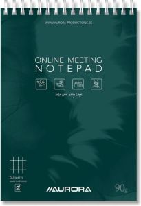 Aurora Writing 90 Online Meeting Notepad ft A5 geruit 5 mm 50 vel (100 bladzijden)