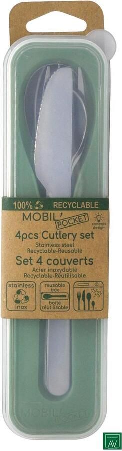 AV Environnement MOBIL&apos;Pocket bestekset 4-delig in opbergdoosje