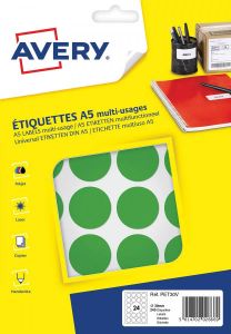 Avery PET30V ronde markeringsetiketten diameter 30 mm blister van 240 stuks groen