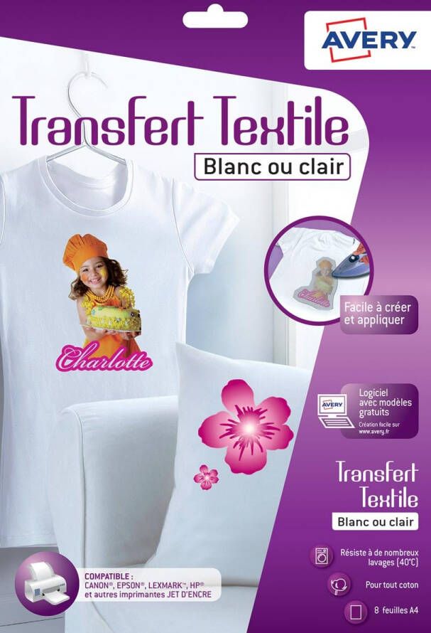 AVERY T-shirt transfer C9405-8 A4 8 vel