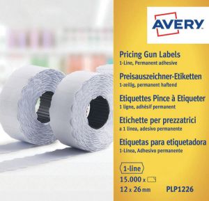 Avery YPLP1226 etiketten voor prijstang permanent ft 12 x 26 mm 15 000 etiketten geel