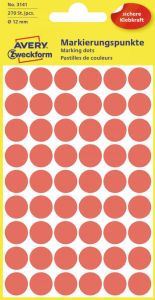 Avery Zweckform Avery Ronde etiketten diameter 12 mm rood 270 stuks