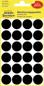 Avery Zweckform Avery Ronde etiketten diameter 18 mm zwart 96 stuks
