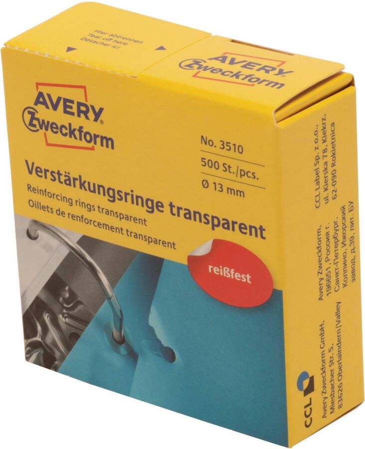 Avery Zweckform Versterkingsringen 3510 13Mm 500stuks transp