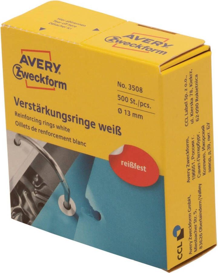 Avery Zweckform Versterkingsringen 3508 13Mm 500stuks wit
