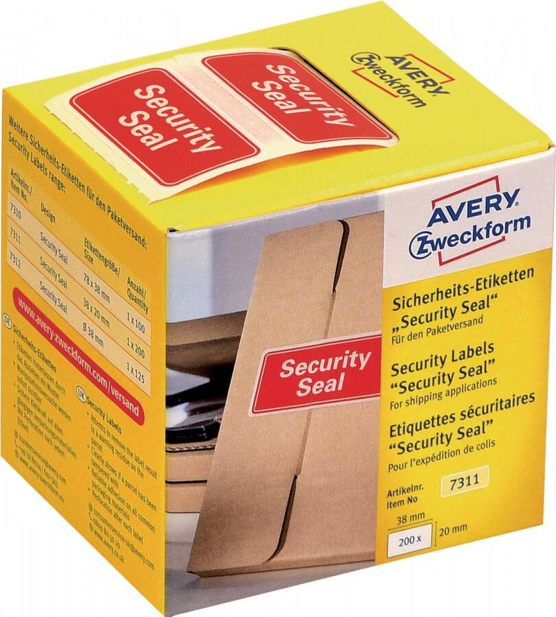 Avery Zweckform Beveiligingsetiketten Security Seal doosje van 200 stuks