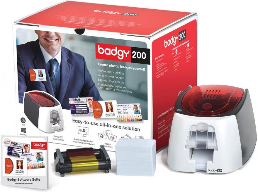 Badgy 200 Kaart- en badgeprinter Pack printerkaartsoftware
