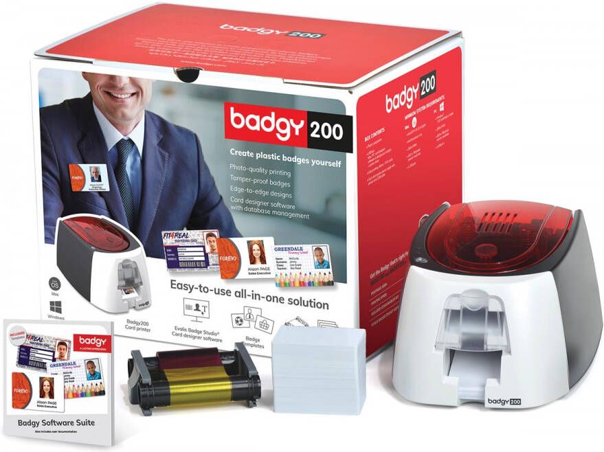 Badgy 200 Kaart- en badgeprinter Pack printerkaartsoftware