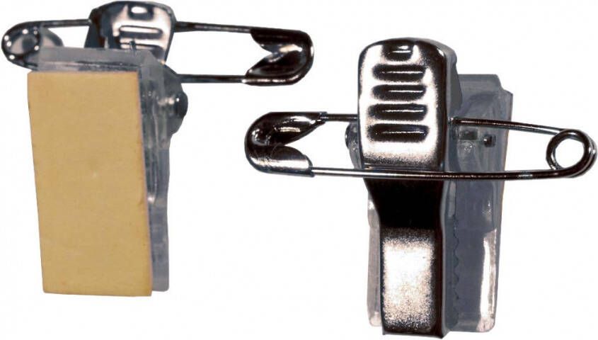Badgy kleefbare clips met veiligheidspin pak van 100 stuks
