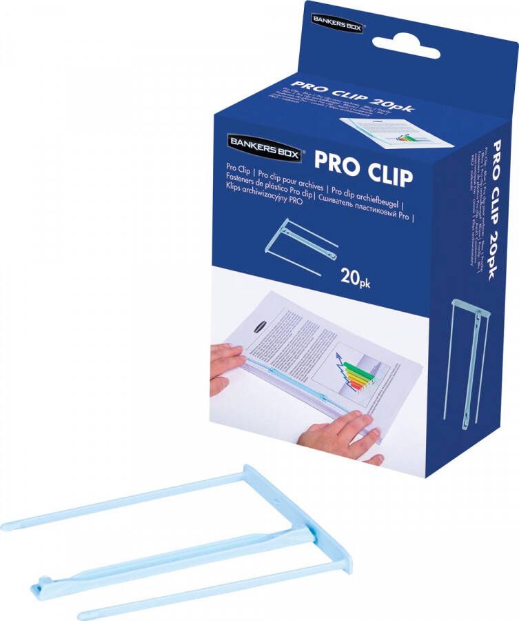 Bankers Box archiefbinder Pro-clip doos van 20 stuks licht blauw
