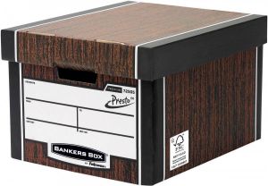 Bankers Box premium standaard opbergdoos ft 33 x 25 4 x 38 1 houtnerf