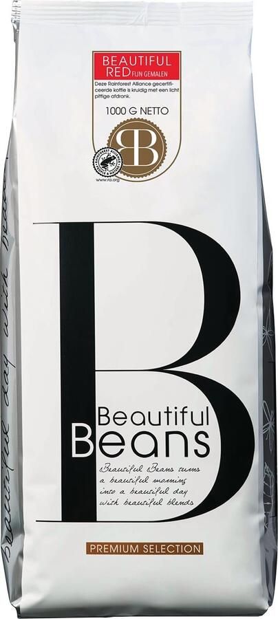 Beautiful Beans gemalen koffie Red zak van 1kg