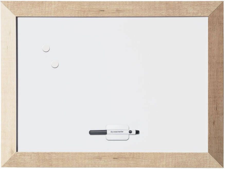 Bi-Office Kamashi magnetisch whiteboard met naturel kader