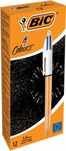 Bic 4 Colours Frozen balpen 0 32 mm 4 klassieke inktkleuren doos van 12 stuks